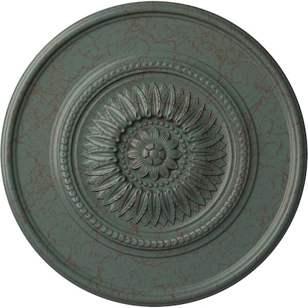 Ekena Millwork Large Floral Ceiling Medallion, Hand-Painted Cloud Burst Crackle, 41 1/8"OD x 2 1/2"P CM41FLCBC